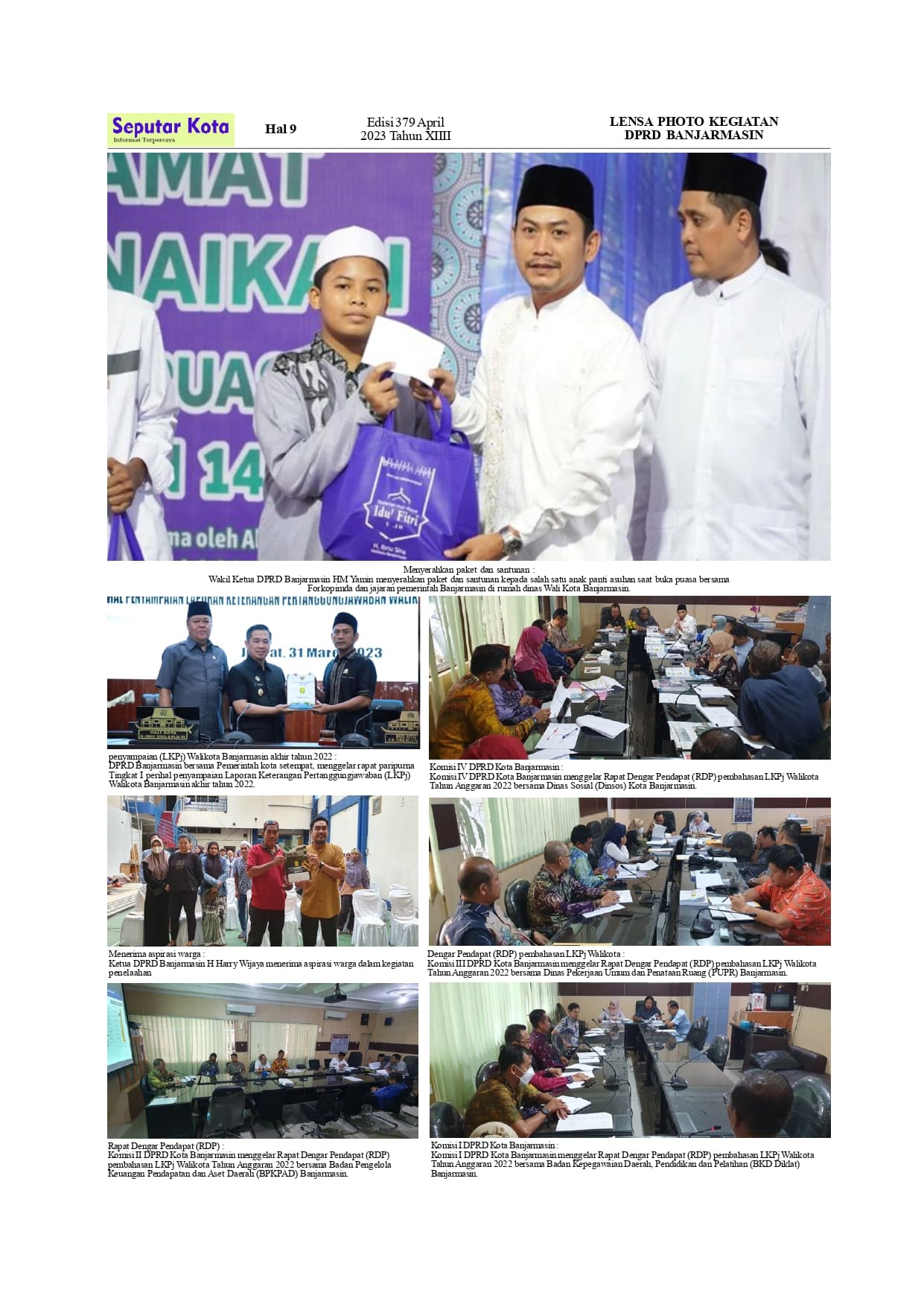 Lensa Poto Kegiatan DPRD Banjarmasin Bulan April 2023 di SKM.Seputar Kota