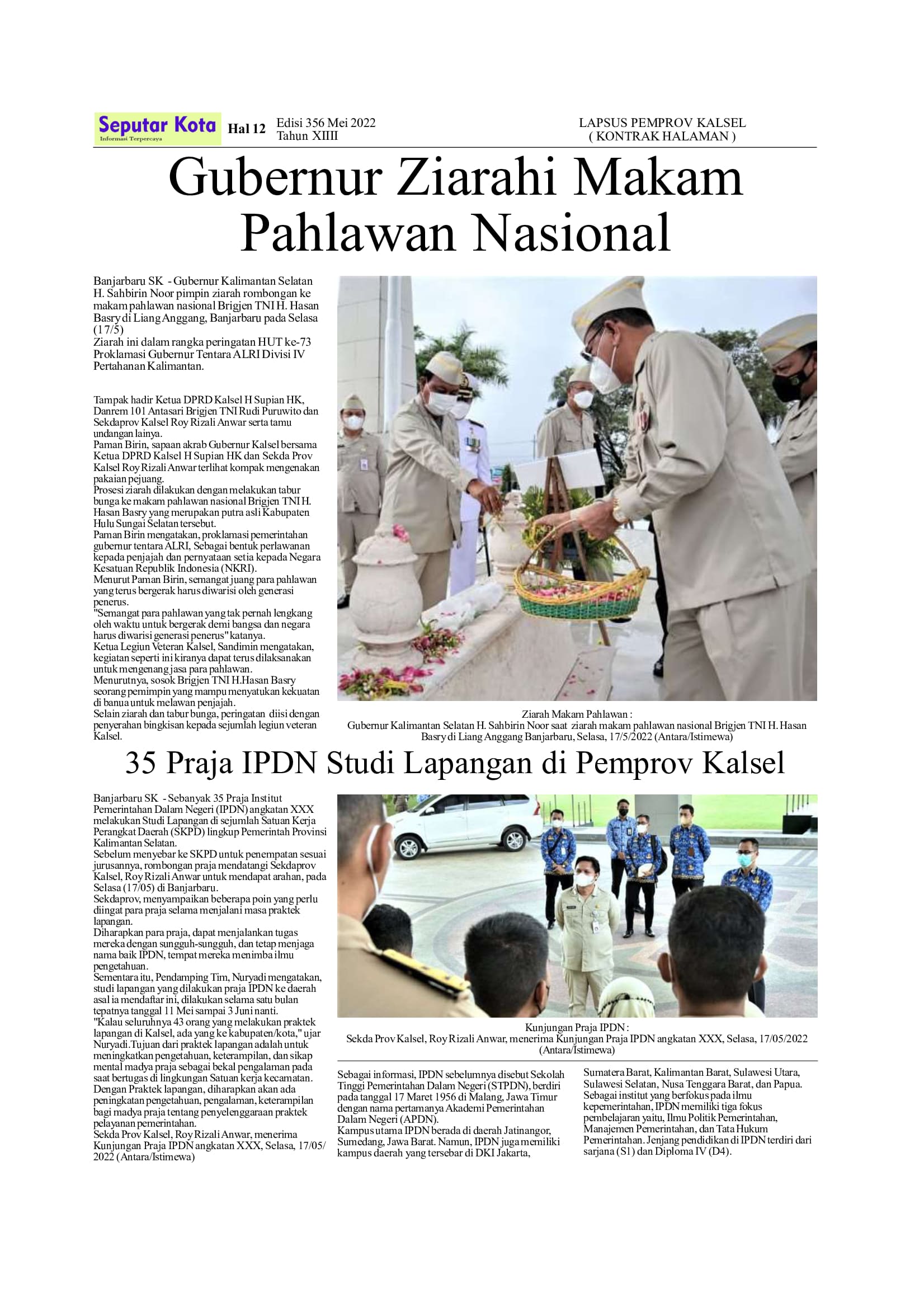 SEPUTAR KOTA EDISI MEI 1 2022 HAL 12