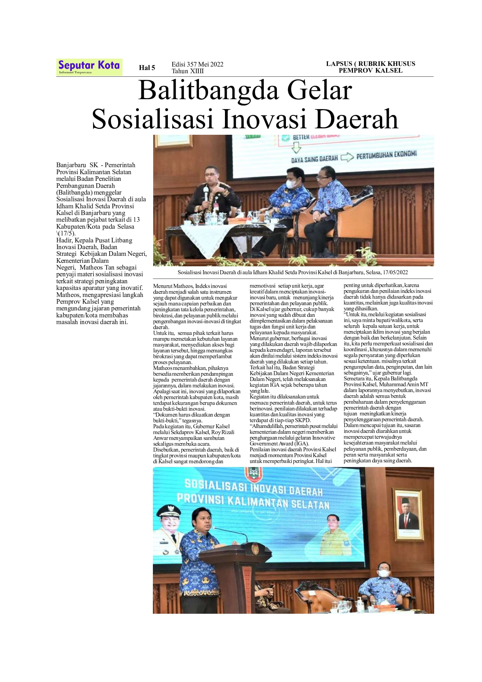 Seputar Kota Mei  2022  Hal 5 Bulan ke 2