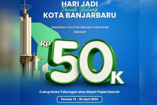 Bank Kalsel Bagikan Voucher Belanja Gratis Rayakan Hari Jadi ke-27 Banjarbaru