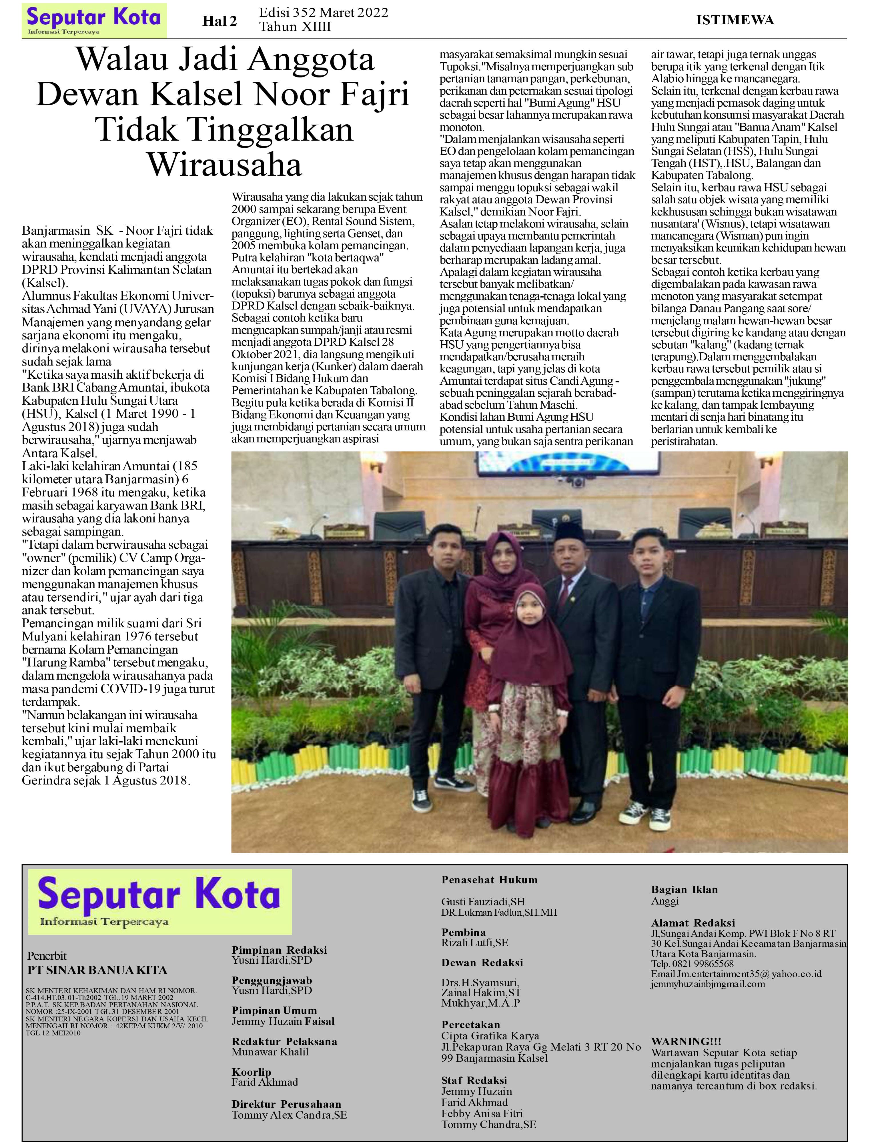 SEPUTAR KOTA HAL 2 MARET 2022