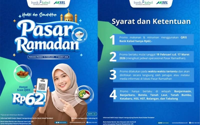 Bank Kalsel Tebar Promo Buka Puasa Cuma Rp62 di Pasar Wadai Ramadhan